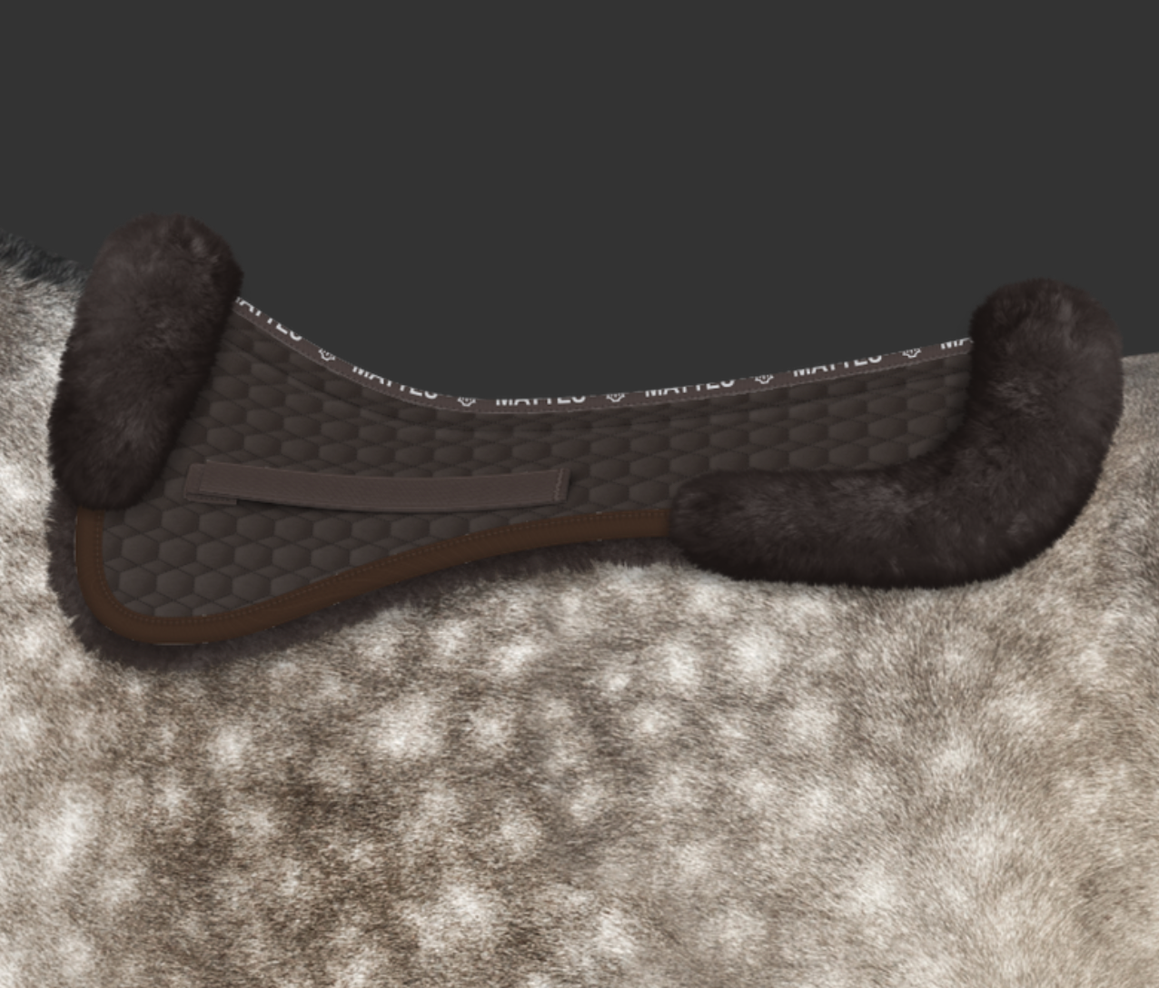 Mattes Lammepad Med Kant Dressur - Brun/Brun