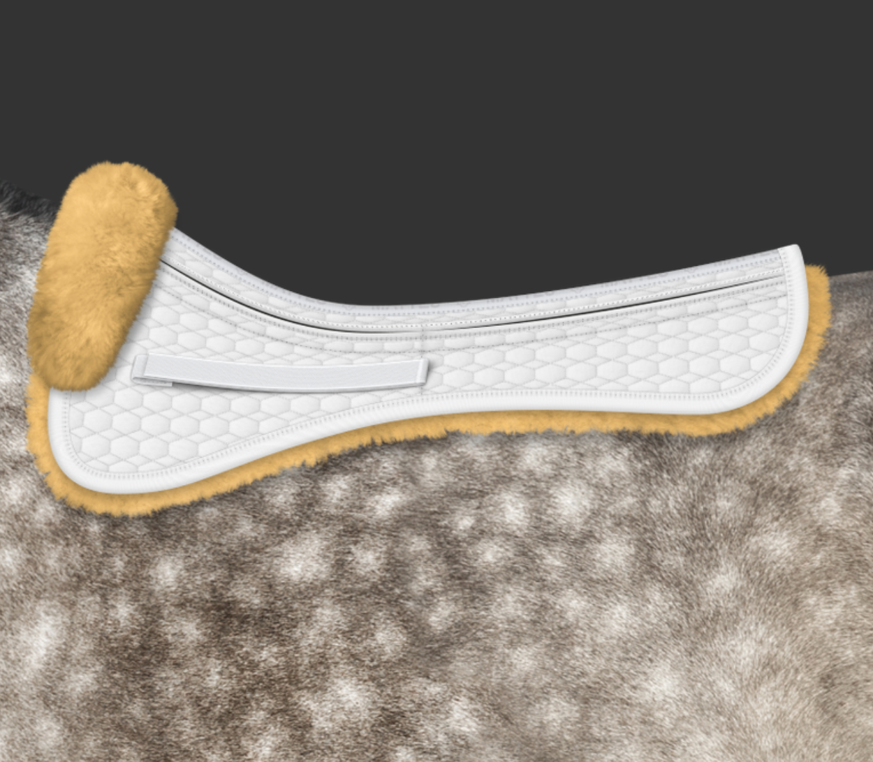 Mattes Korrektionspad Lam Dressur Uden Kant - Hvid/Natur