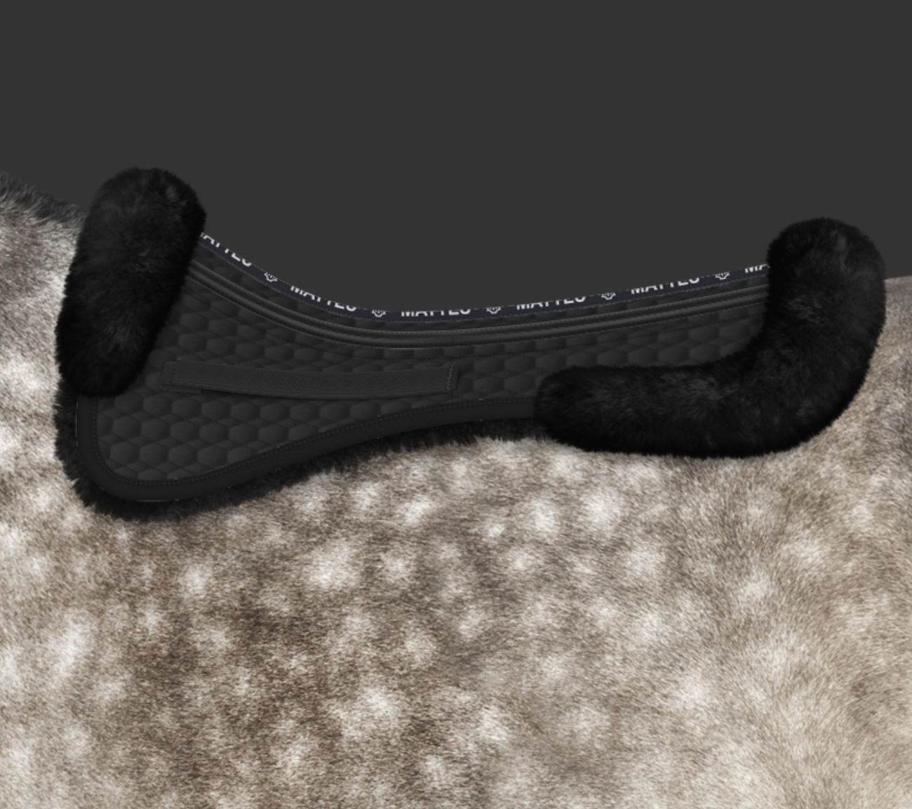 Mattes Korrektionspad Lam Dressur Med Kant - Sort/Sort