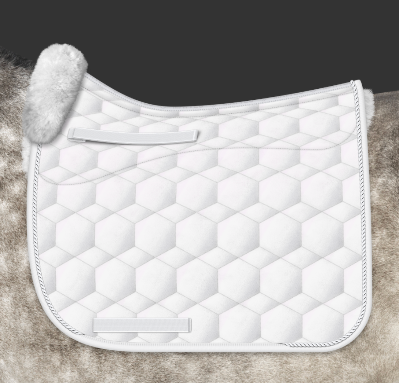 Mattes Square Medifell Dressurunderlag M. Trim - Hvid