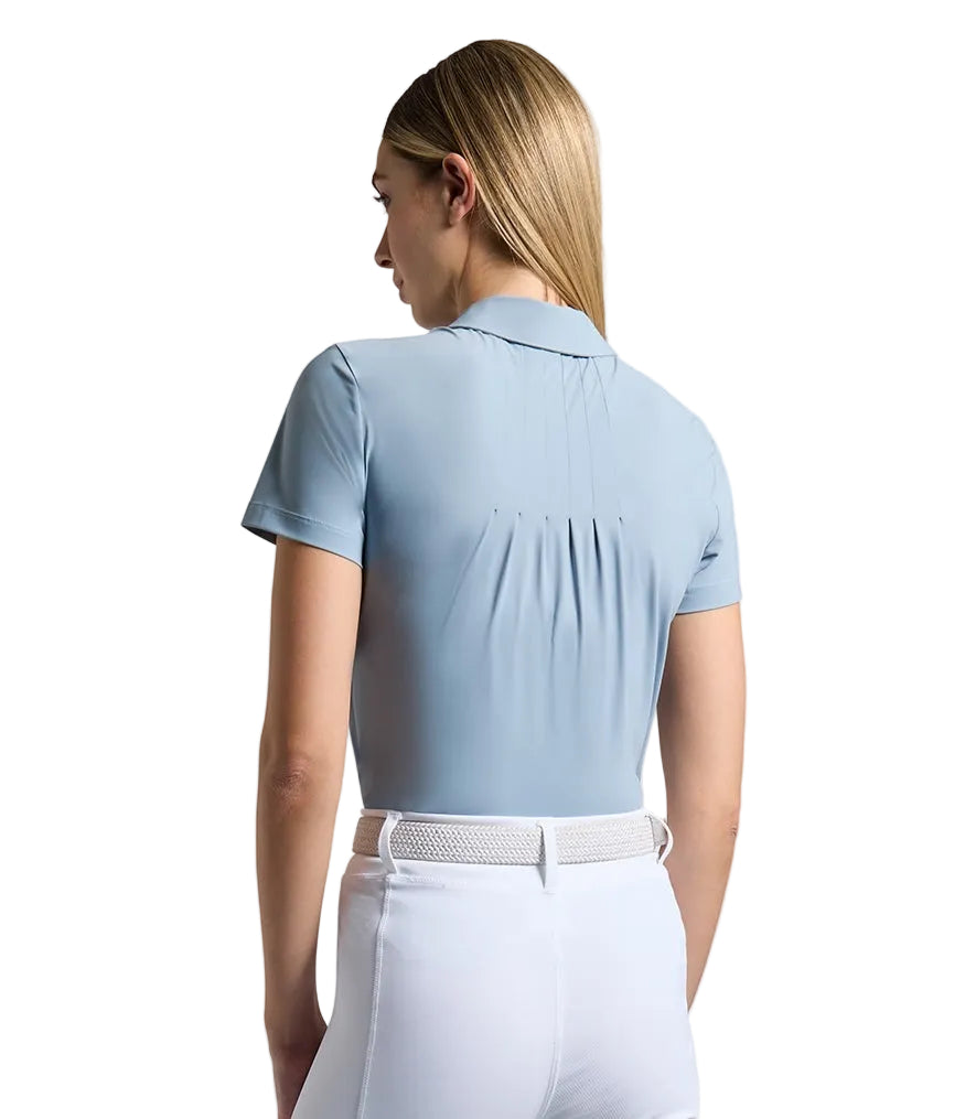 Cavalleria Toscana Jersey Pleated Polo T-Shirt - Blue Fog