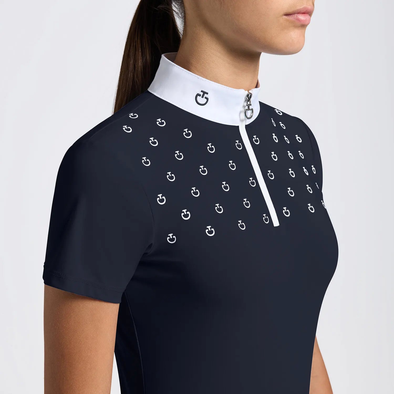 Cavalleria Toscana Logo Print Stævnebluse - Navy/Hvid