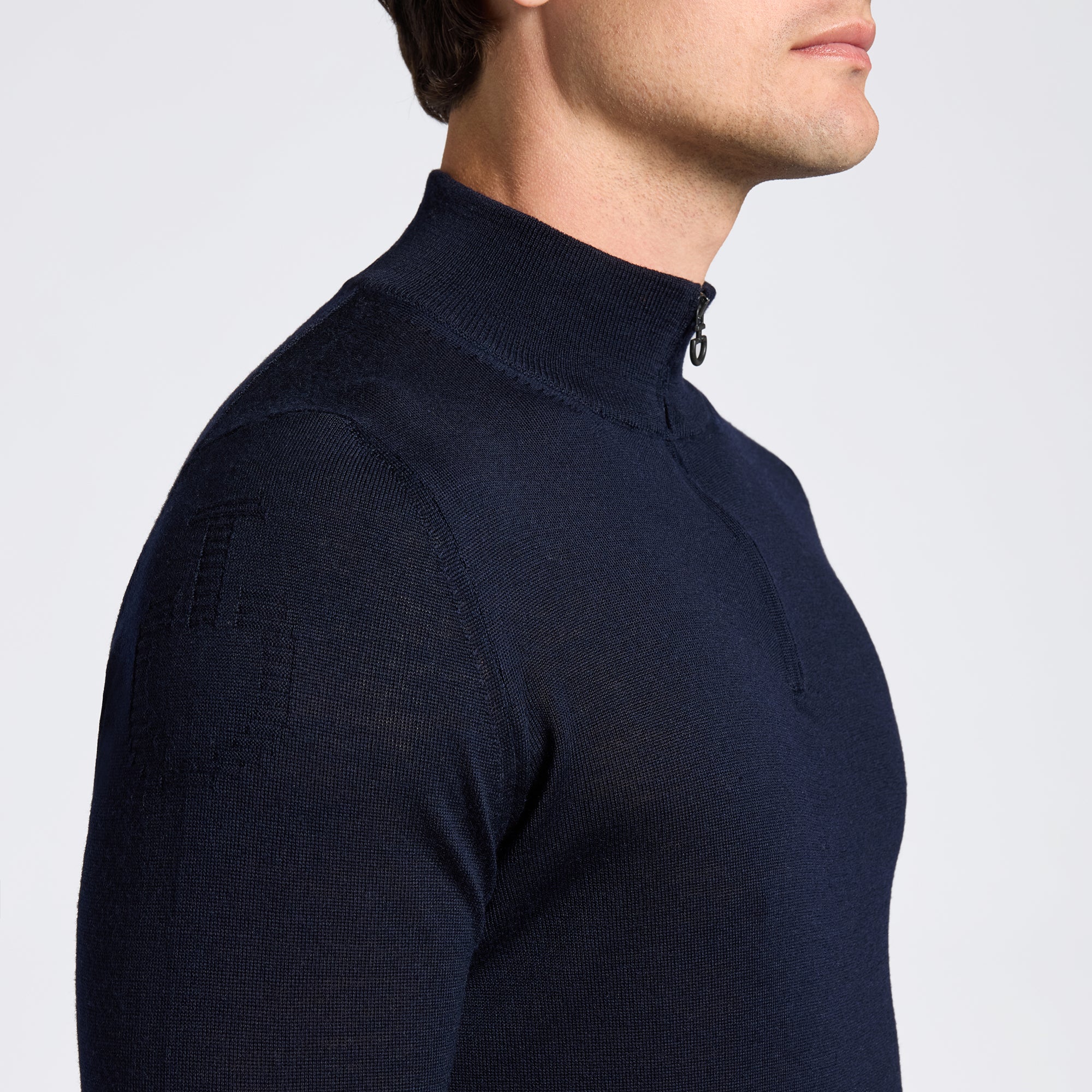 Cavalleria Toscana Merino 1/2 Zip Sweater Herre - Navy