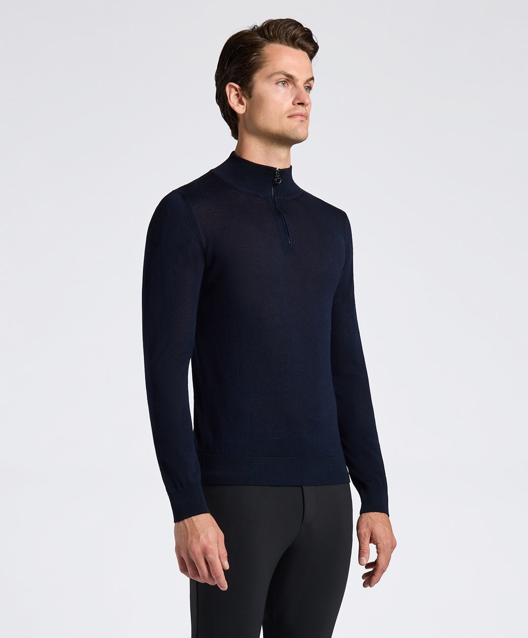 Cavalleria Toscana Merino 1/2 Zip Sweater Herre - Navy