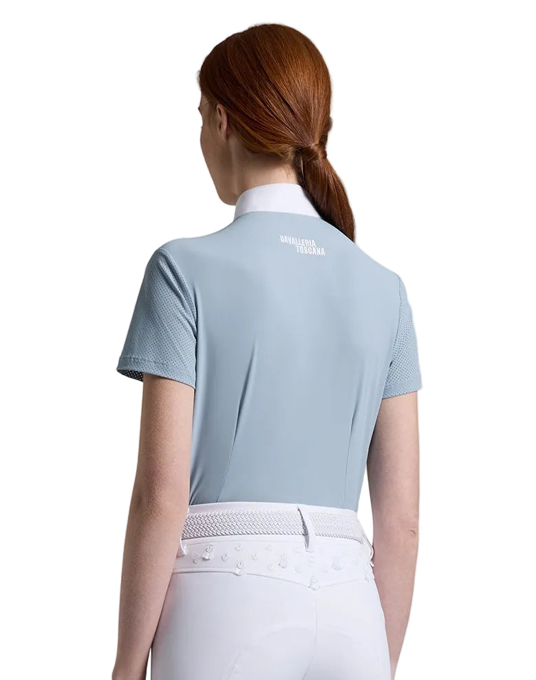 Cavalleria Toscana Perforated Stævnebluse - Blue Fog