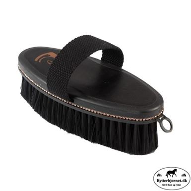 Horka Soft Børste Med Rem Og Sten - Sort/Rosegold