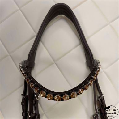 OS Elegant Trense m. FG Næsebånd Croco Lak. - Chocolate