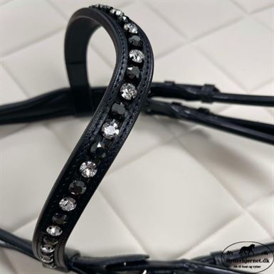 OS Bellevue Elegant Trense M. Feel Good Næsebånd + Comfort Tøjle - Sort/Hvid