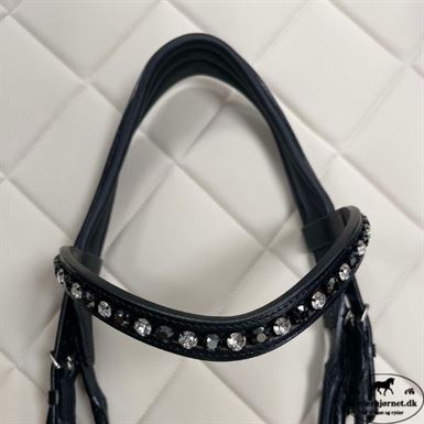 OS Bellevue Elegant Trense M. Feel Good Næsebånd + Comfort Tøjle - Sort/Hvid