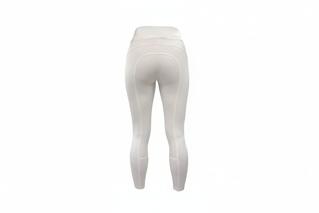 Rider's Company Junior Tights med Fuldgrip - Hvid