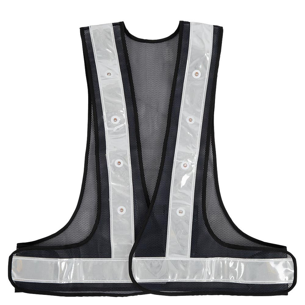 BR LED Voksen Refleksvest - Sort/Sølv