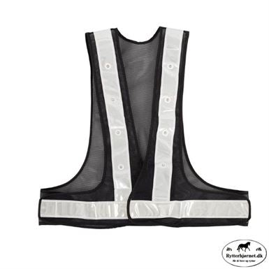 BR LED Voksen Refleksvest - Sort/Sølv