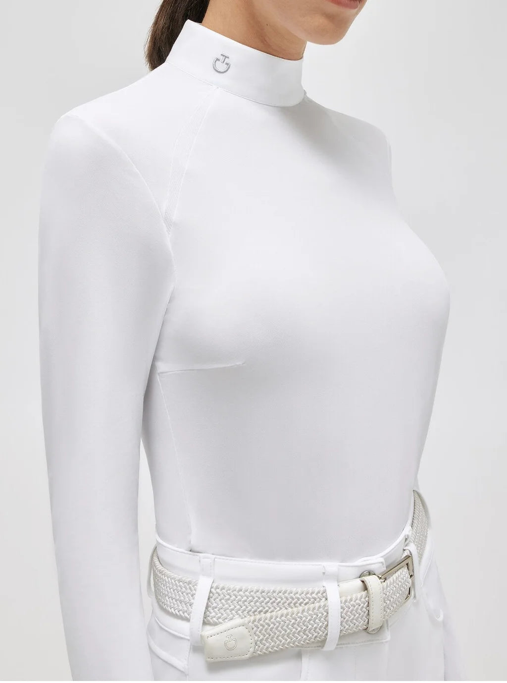 Cavalleria Toscana Tech Piquet L/S Stævnebluse - Hvid