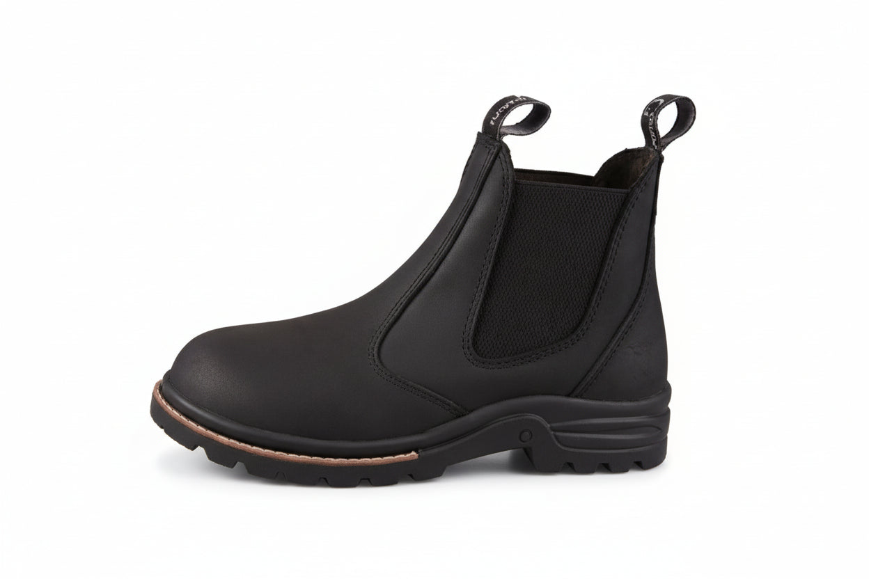 Wellington Sikkerheds Jodhpur - Sort Oilskind