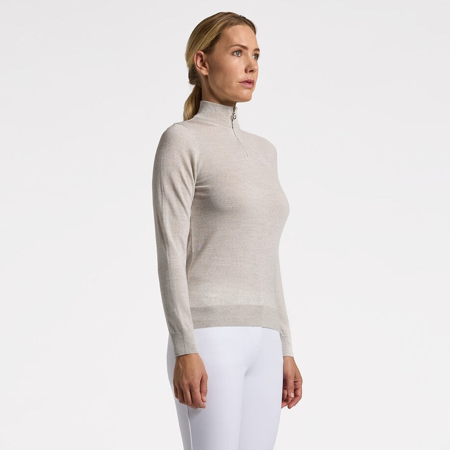 Cavalleria Toscana 1/2 Zip Sweater - Stone Grey