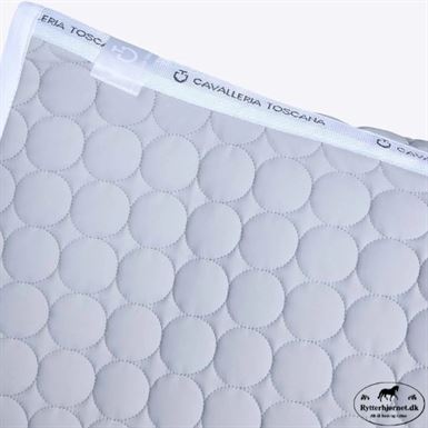 Cavalleria Toscana Circle Quilted Springunderlag - Lysgrå/Hvid