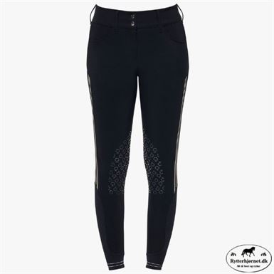 Cavalleria Toscana Embossed Stripe Ridebuks m. Knægrip - Navy