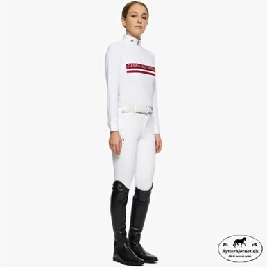 Cavalleria Toscana Flocked Logo Stripe Stævneshirt Til Børn - Hvid