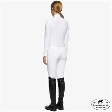 Cavalleria Toscana Flocked Logo Stripe Stævneshirt Til Børn - Hvid