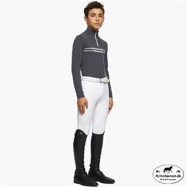 Cavalleria Toscana Printed Stripe Zip Turtleneck Junior Bluse - Grå