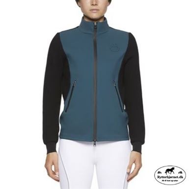 Cavalleria Toscana Jersey Honeycomb Sweater - Teal / Sort