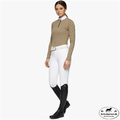 Cavalleria Toscana Mini Flock Jersey Langærmet Stævnebluse - Light Olive