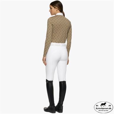 Cavalleria Toscana Mini Flock Jersey Langærmet Stævnebluse - Light Olive