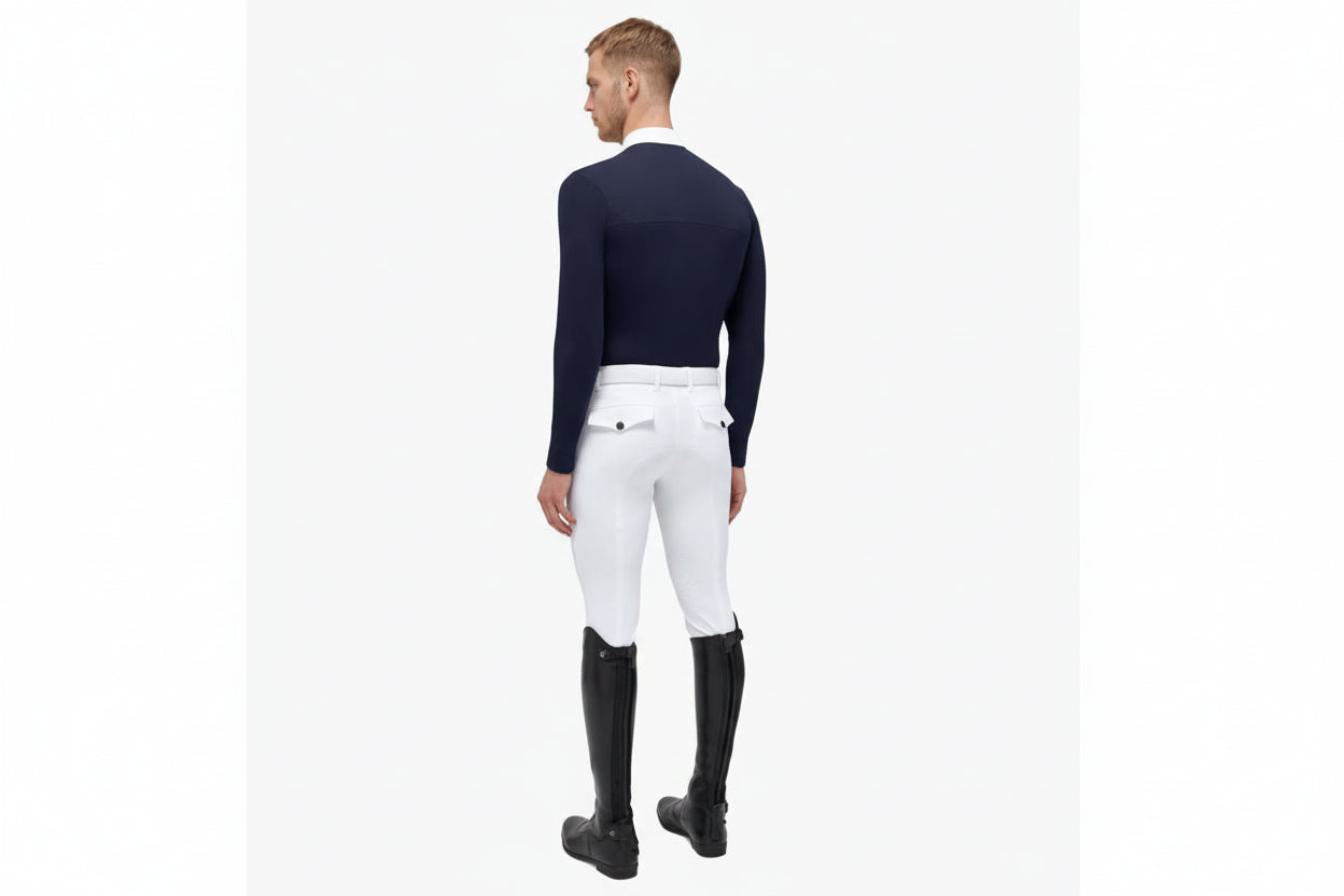 Cavalleria Toscana Jersey Fleece Stævnepolo Til Herre - Navy