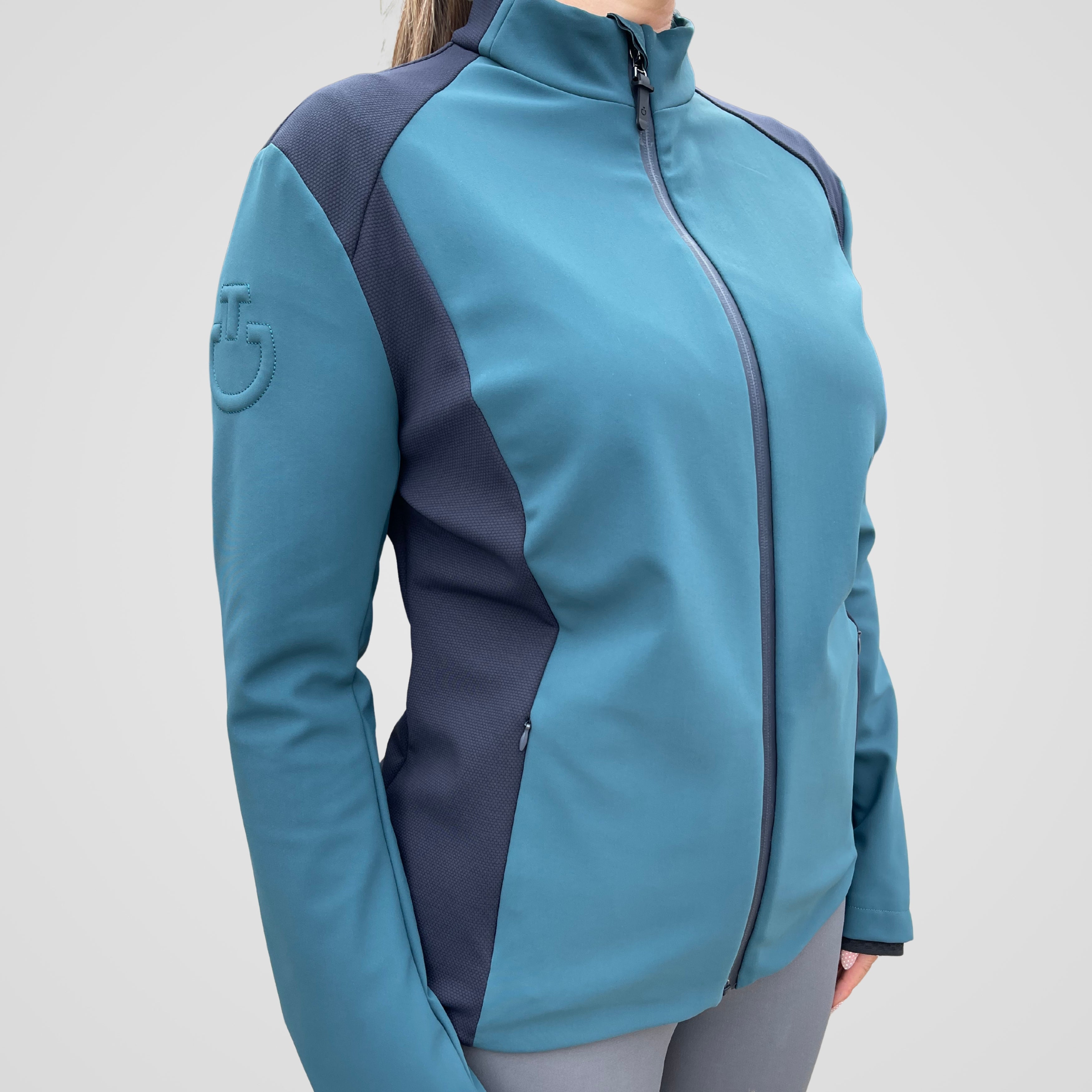 Cavalleria Toscana Bonded Fleece Jakke - Teal / Navy