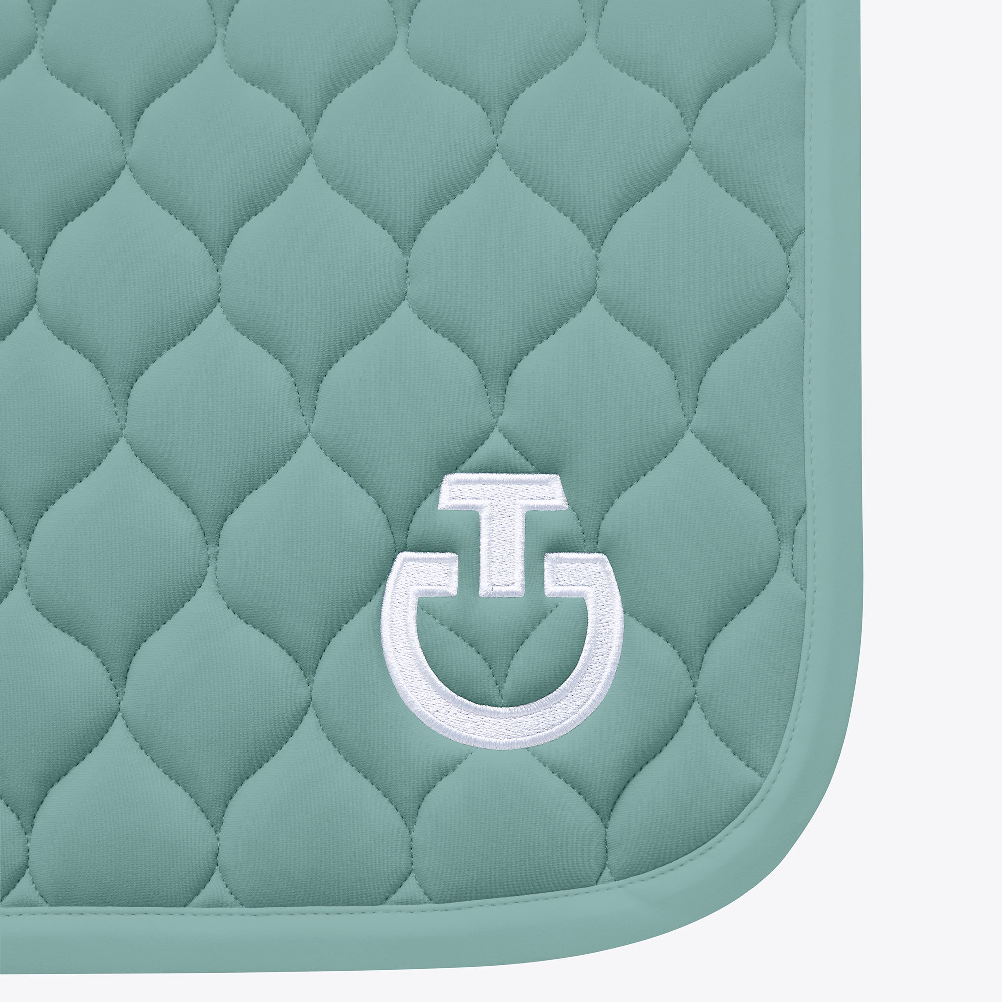 Cavalleria Toscana Circular Quilted Dressurunderlag - Light Teal Green
