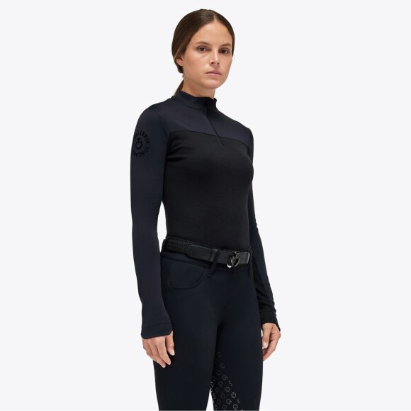 Cavalleria Toscana Orbit Tech Uld Zip Turtleneck - Sort