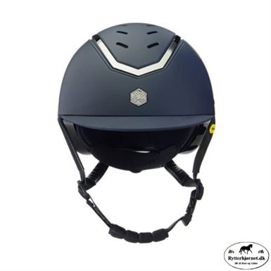 Charles Owen Kylo Mips Ridehjelm m. Bred Skygge - Navy/Shiny Grey