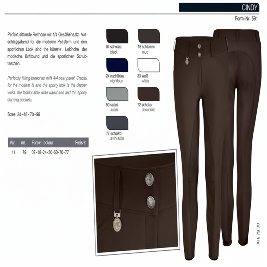 Pikeur Cindy Ridebukser m. Fuldskind - flere