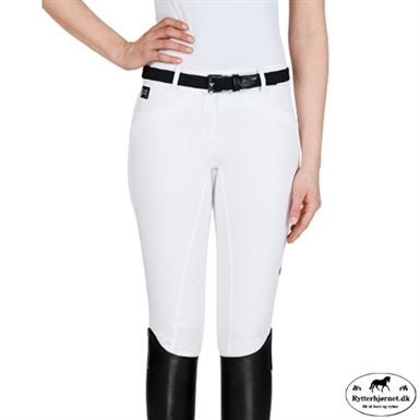 Equiline Cedar Ridebukser med Fuldgrip - Hvid