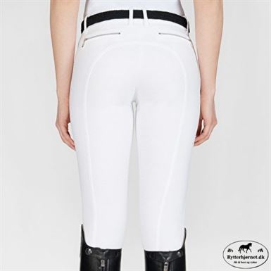 Equiline Cedar Ridebukser med Fuldgrip - Hvid