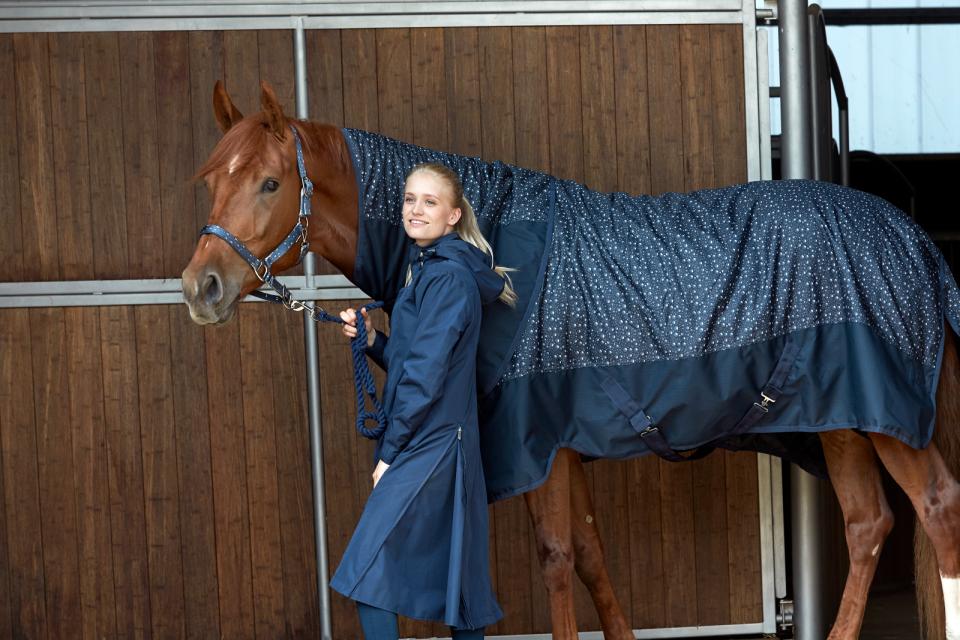 Equipage Heaven Lang Regnjakke - navy