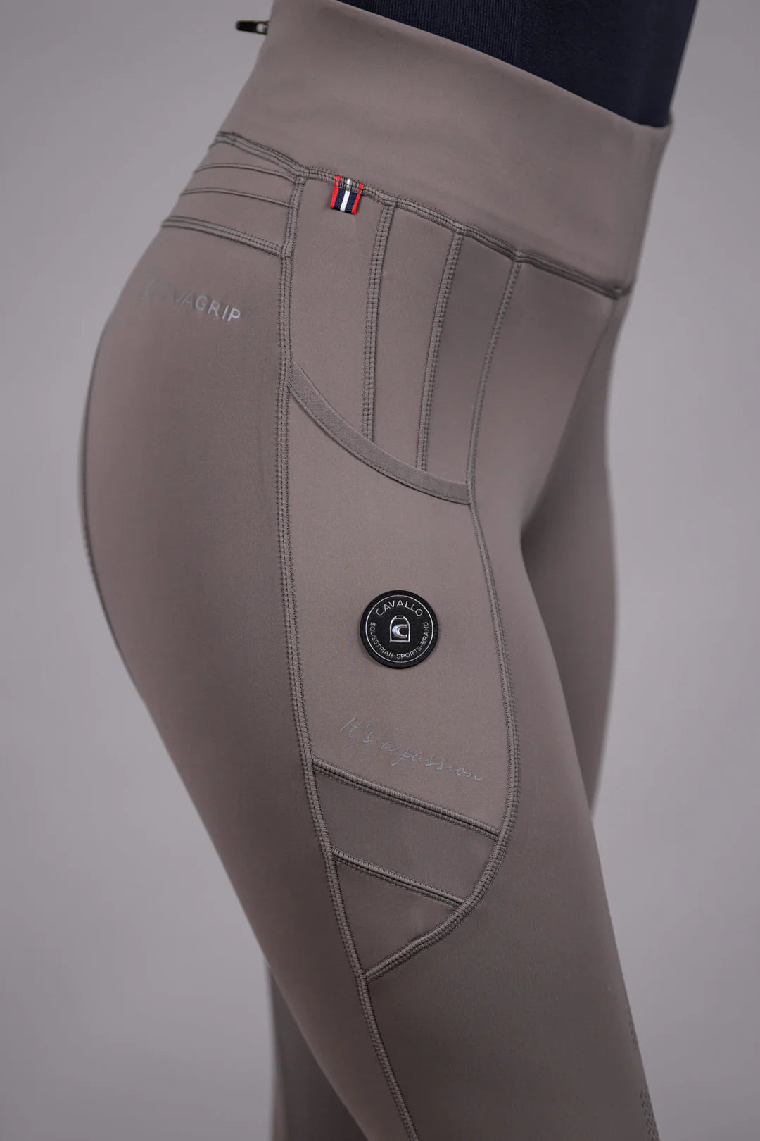 Cavallo Lin Tights M. Fuldgrip - Mud Taupe