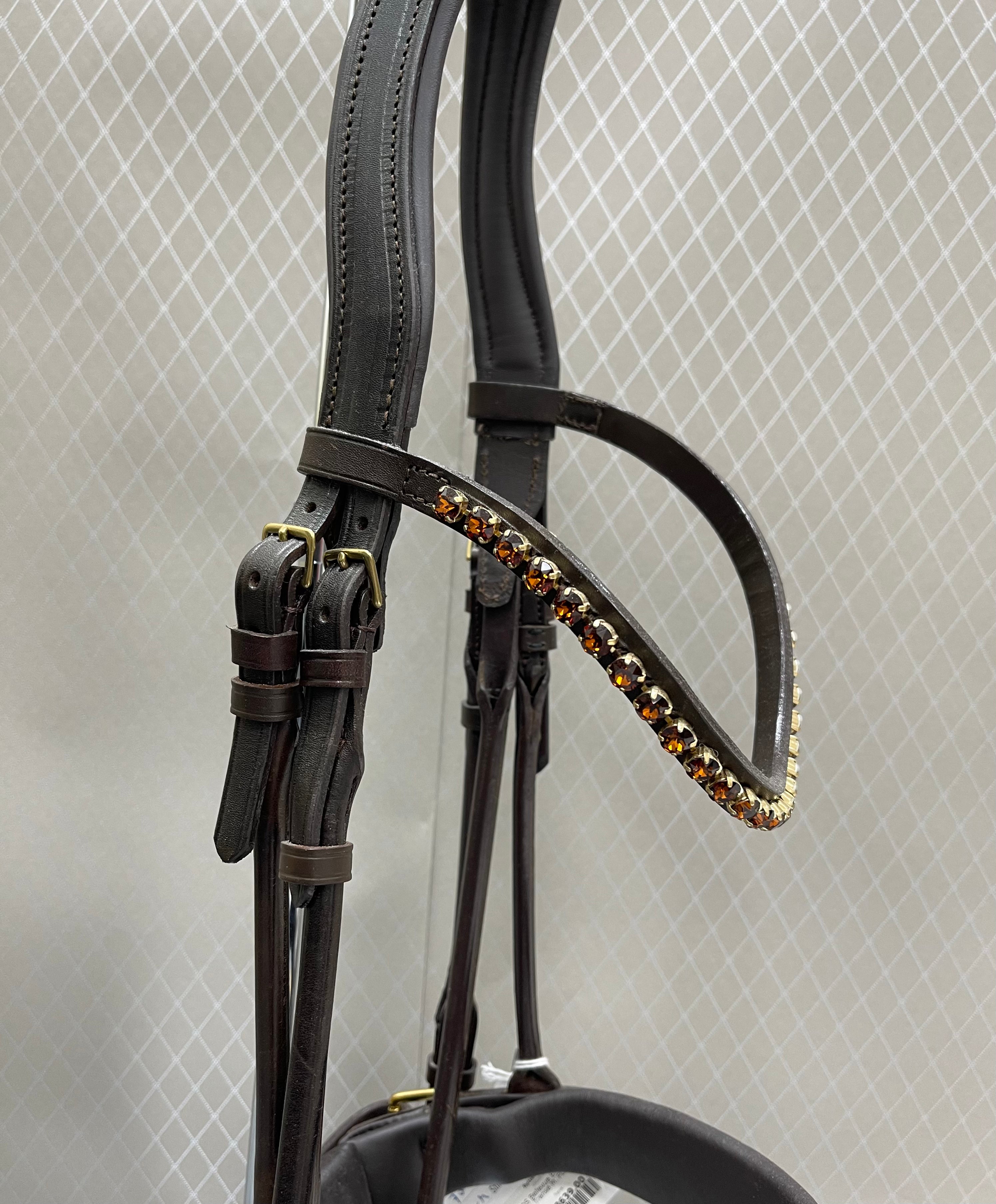 OS Bellevue Elegant Trense M. FG Nb. + Comfort Tøjle - Chocolate/Messing