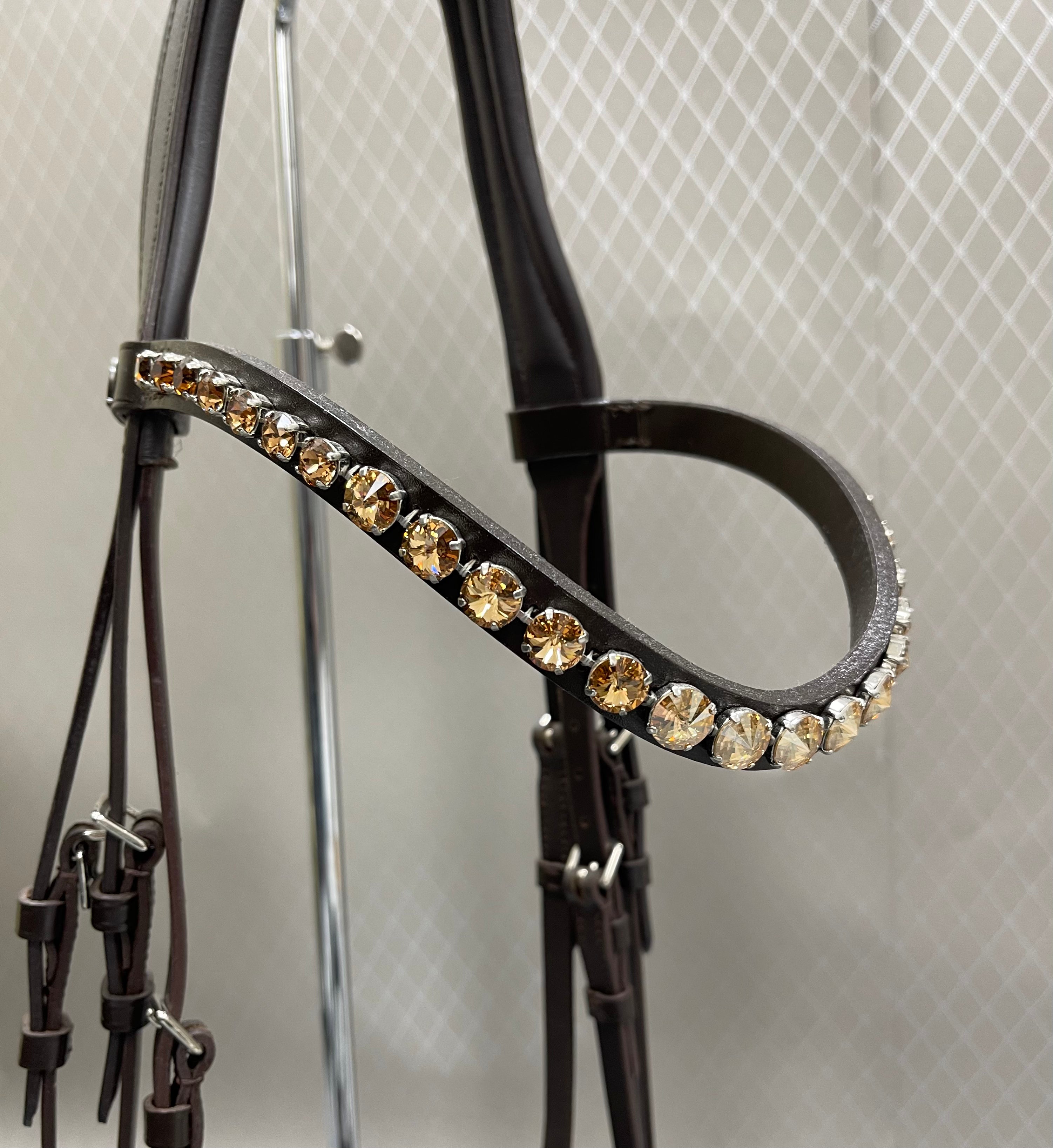 OS Elegant Trense m. FG Næsebånd Croco Lak. - Chocolate