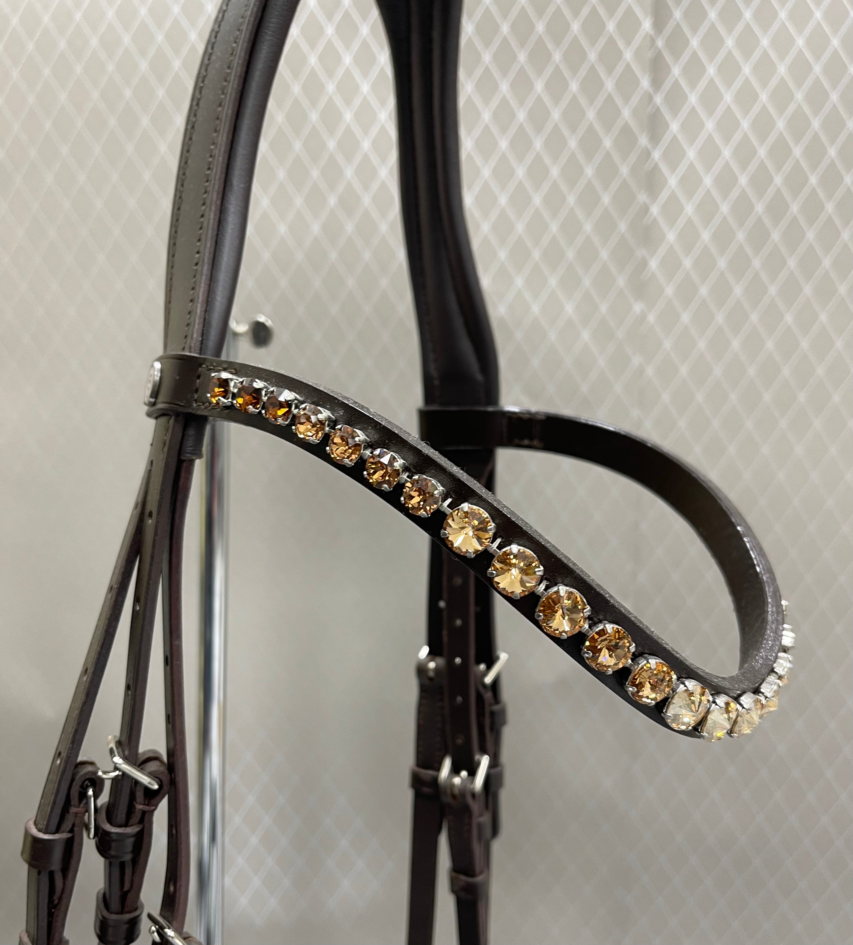 OS Elegant Trense m. FG Næsebånd Croco Lak. - Chocolate