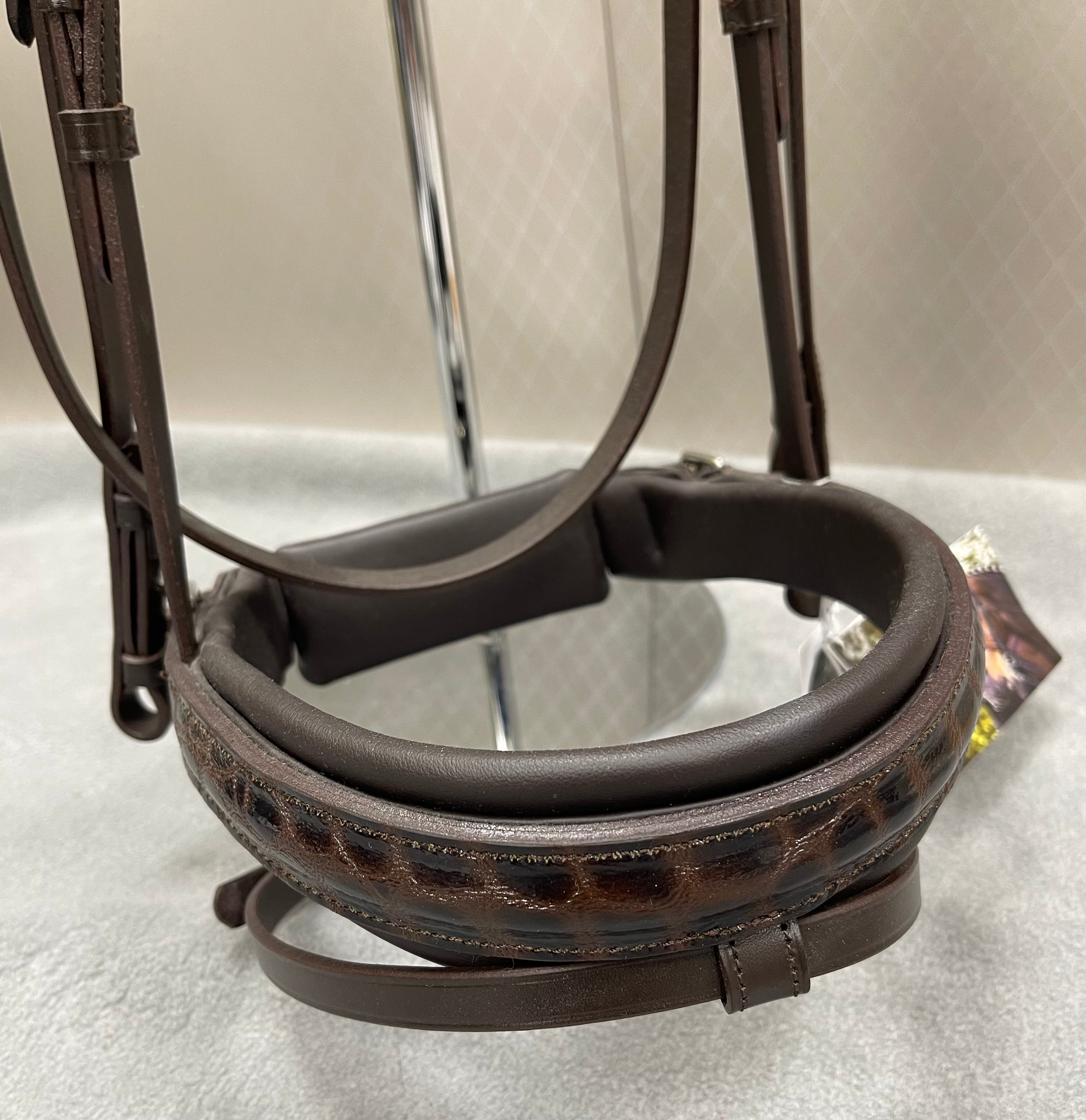 OS Elegant Trense m. FG Næsebånd Croco Lak. - Chocolate