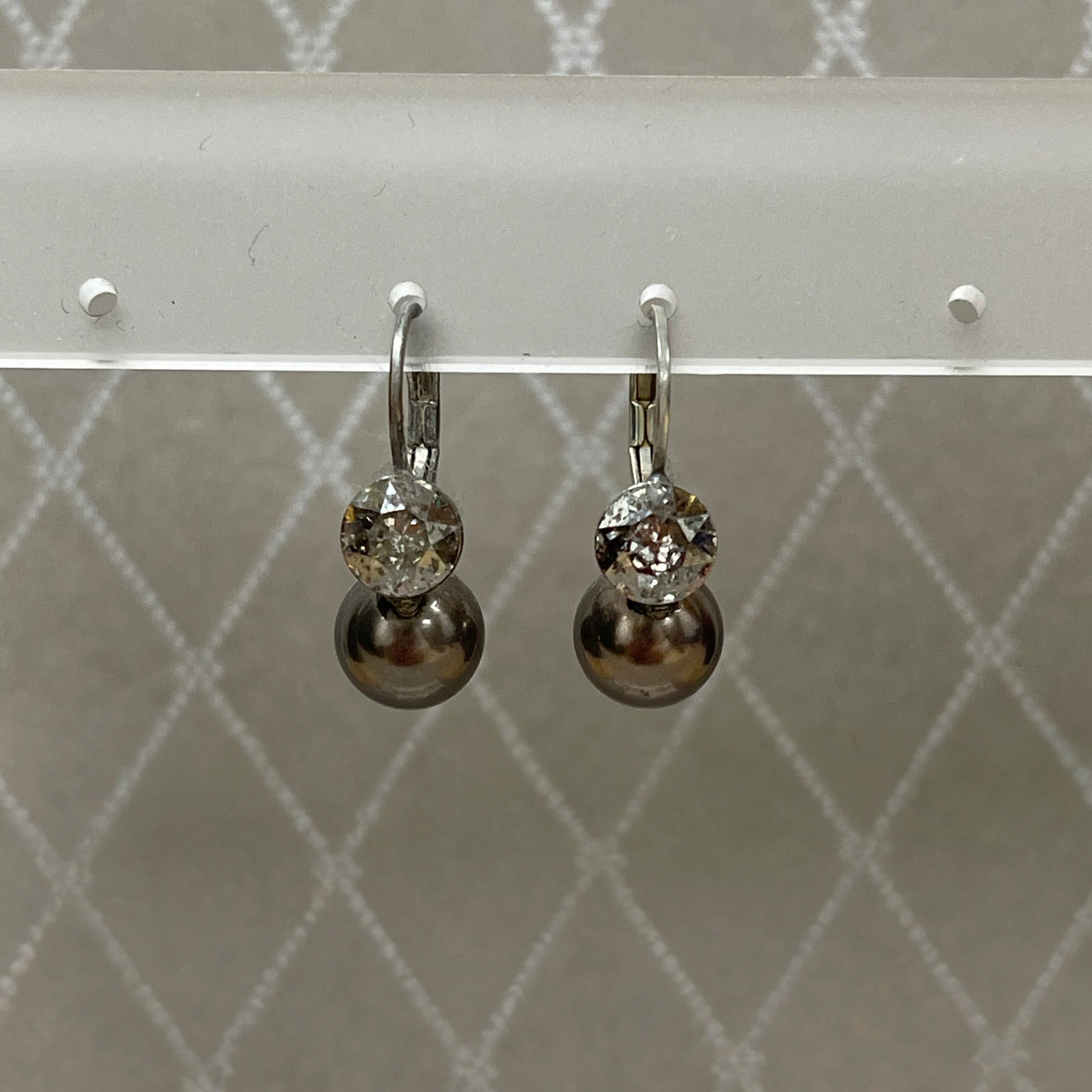 OS Perle Øreringe m. Krystal