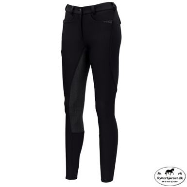 Pikeur Laure Softshell Ridebukser med Fuldgrip - Sort