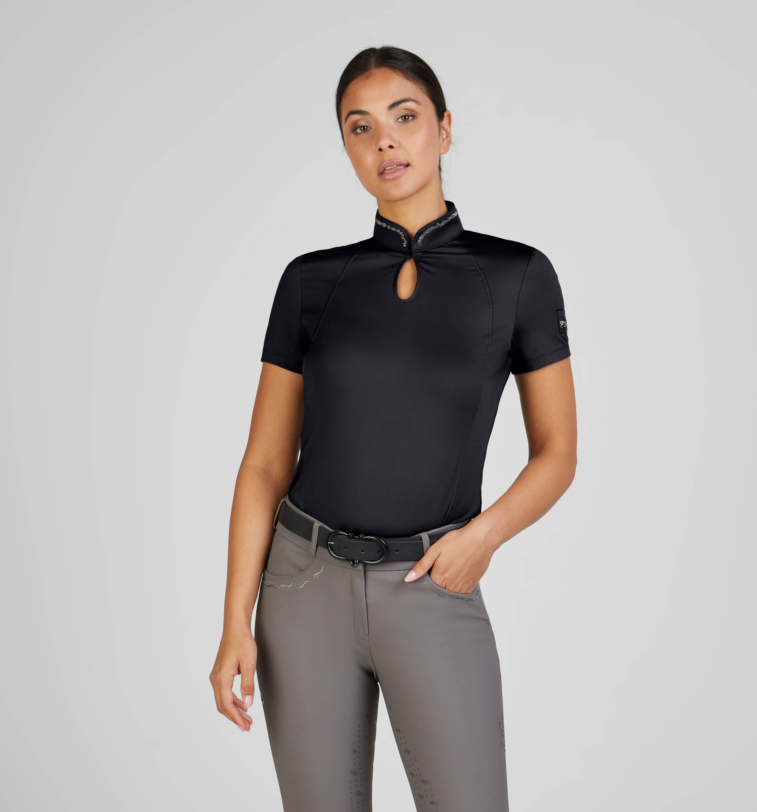 Pikeur T-Shirt Med Knaplukning - Sort