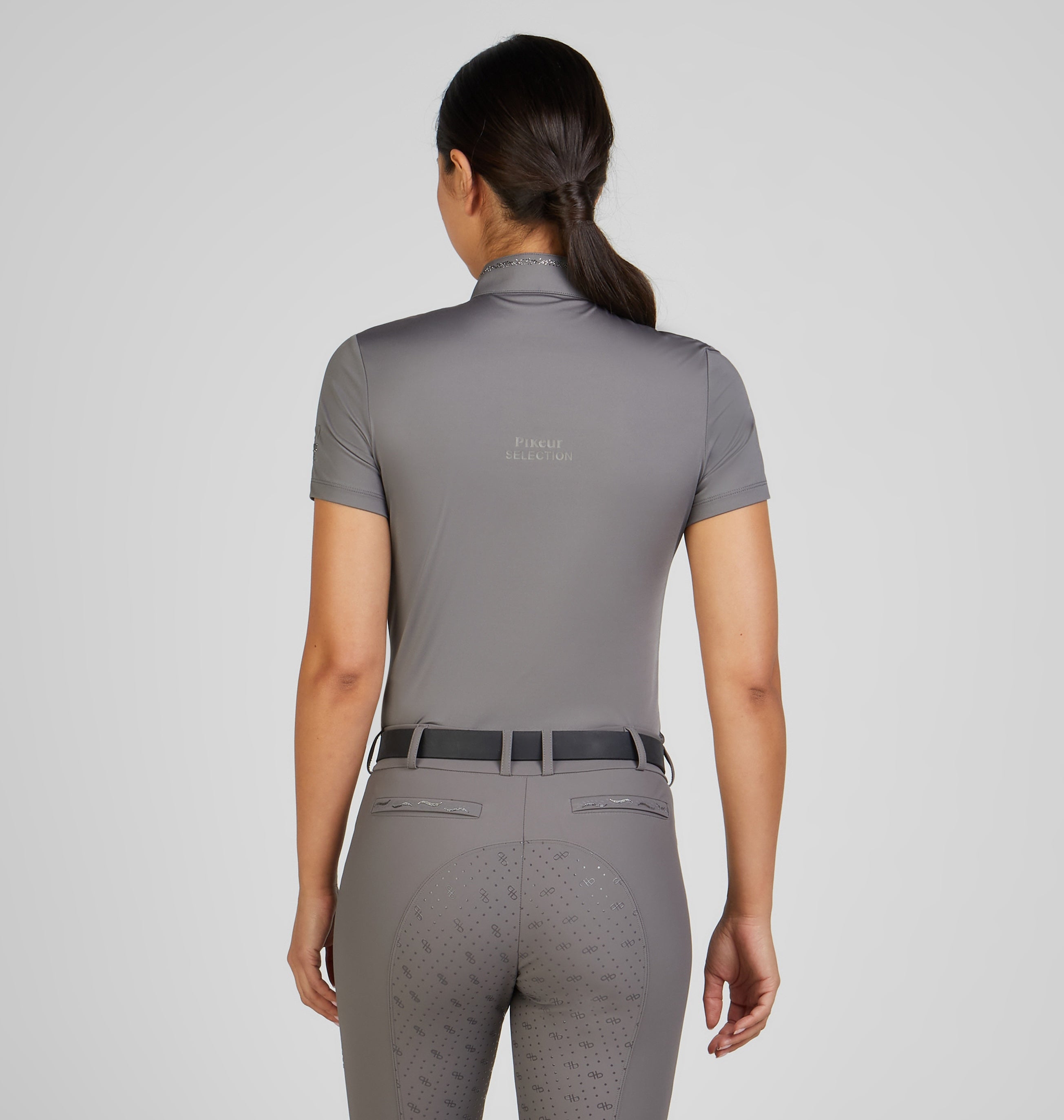 Pikeur T-Shirt Med Knaplukning - Mystic Grey