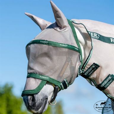 Rambo Flymask Plus - Oatmeal/Green