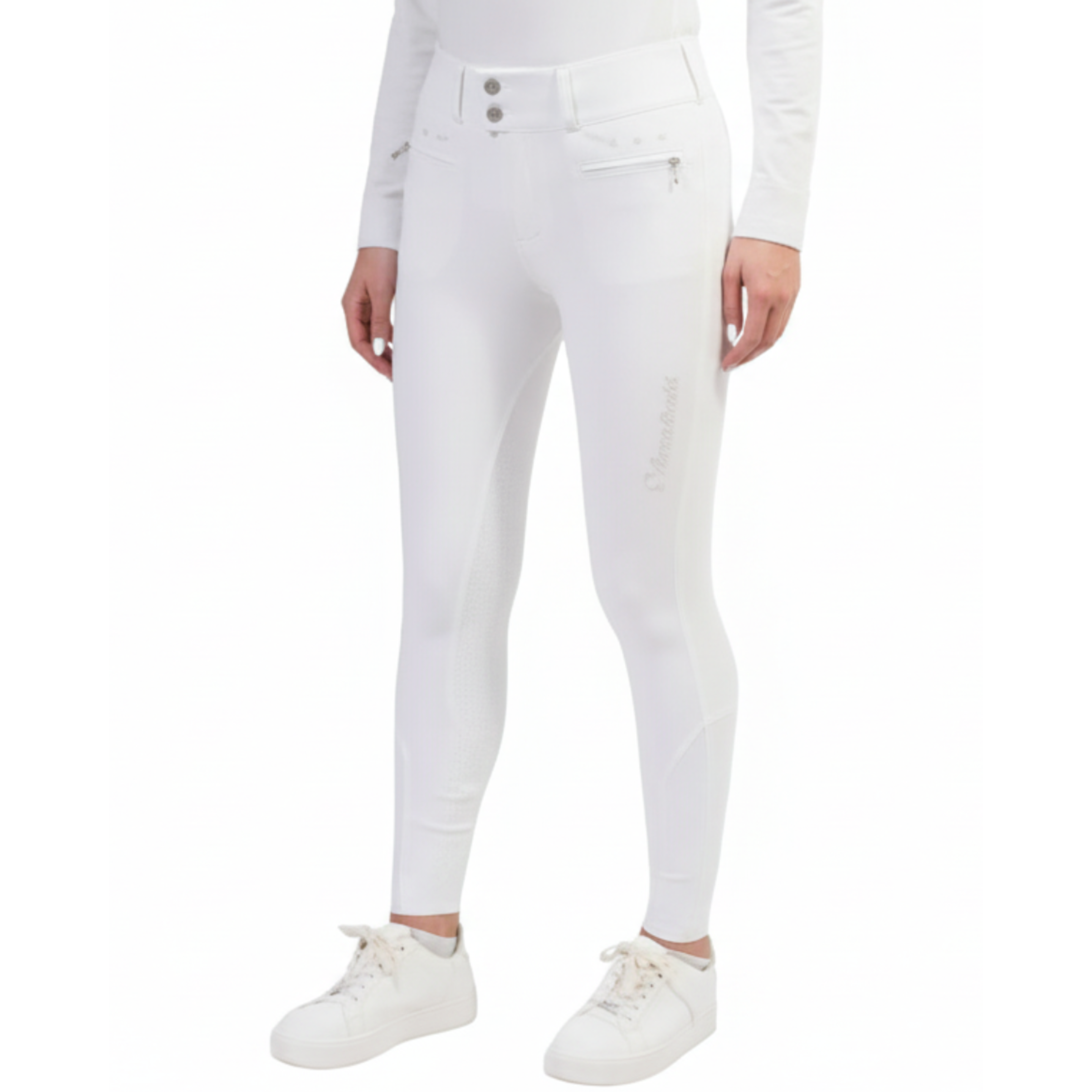 Samshield Clara Crystal Leaf Ridebukser M. Fuldgrip - Hvid