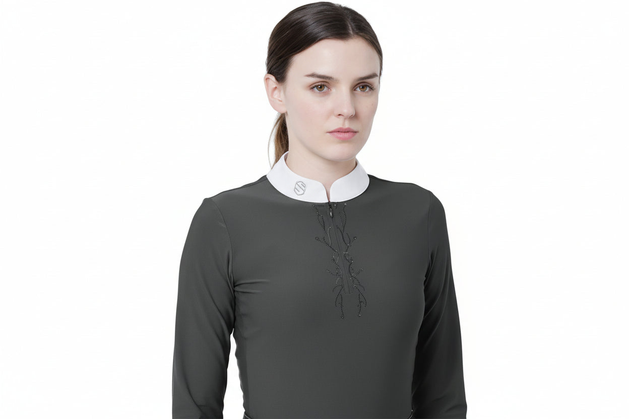 Samshield Loise Crystal Leaf Langærmet Stævneshirt - Magnet