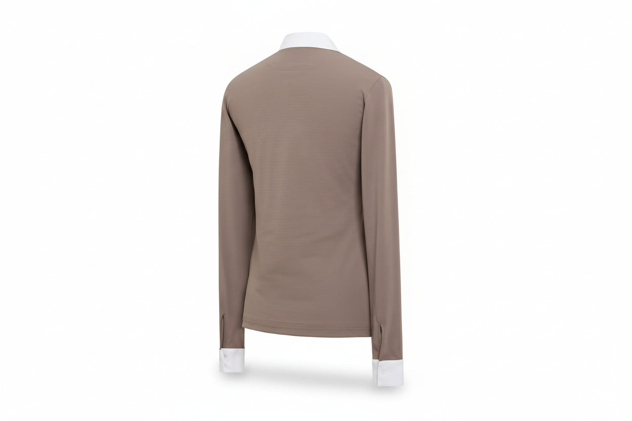 Samshield Louisy Langærmet Stævneshirt - Taupe Jacquard