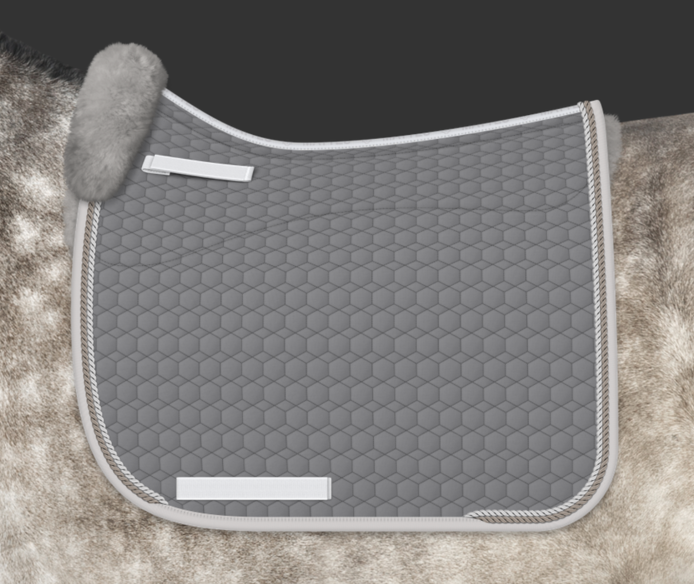 Mattes Quilt Medifell Dressurunderlag M. 2 Trim Til Mono Flap Med Kant Foran - Grey/Silver
